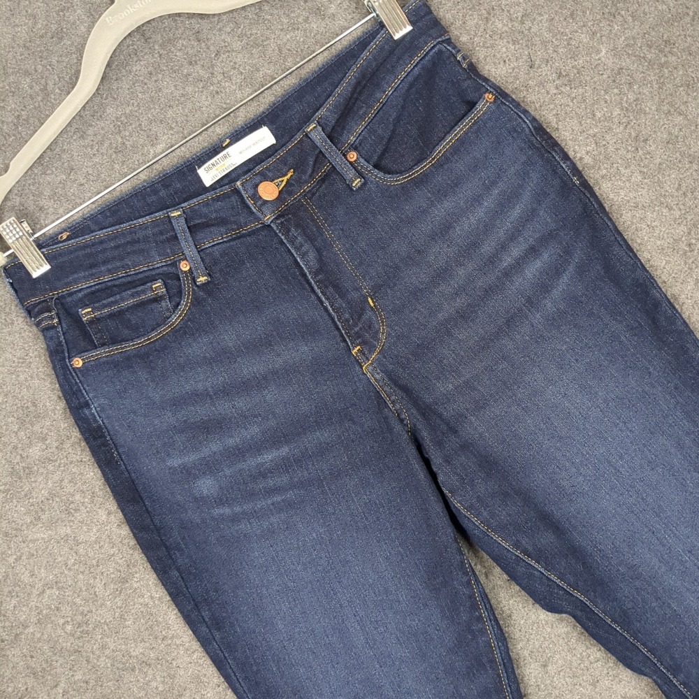 Signature by Levi Strauss & Co Mens Mid-Rise Bootcut Jeans Dark Wash 6S W28 L30